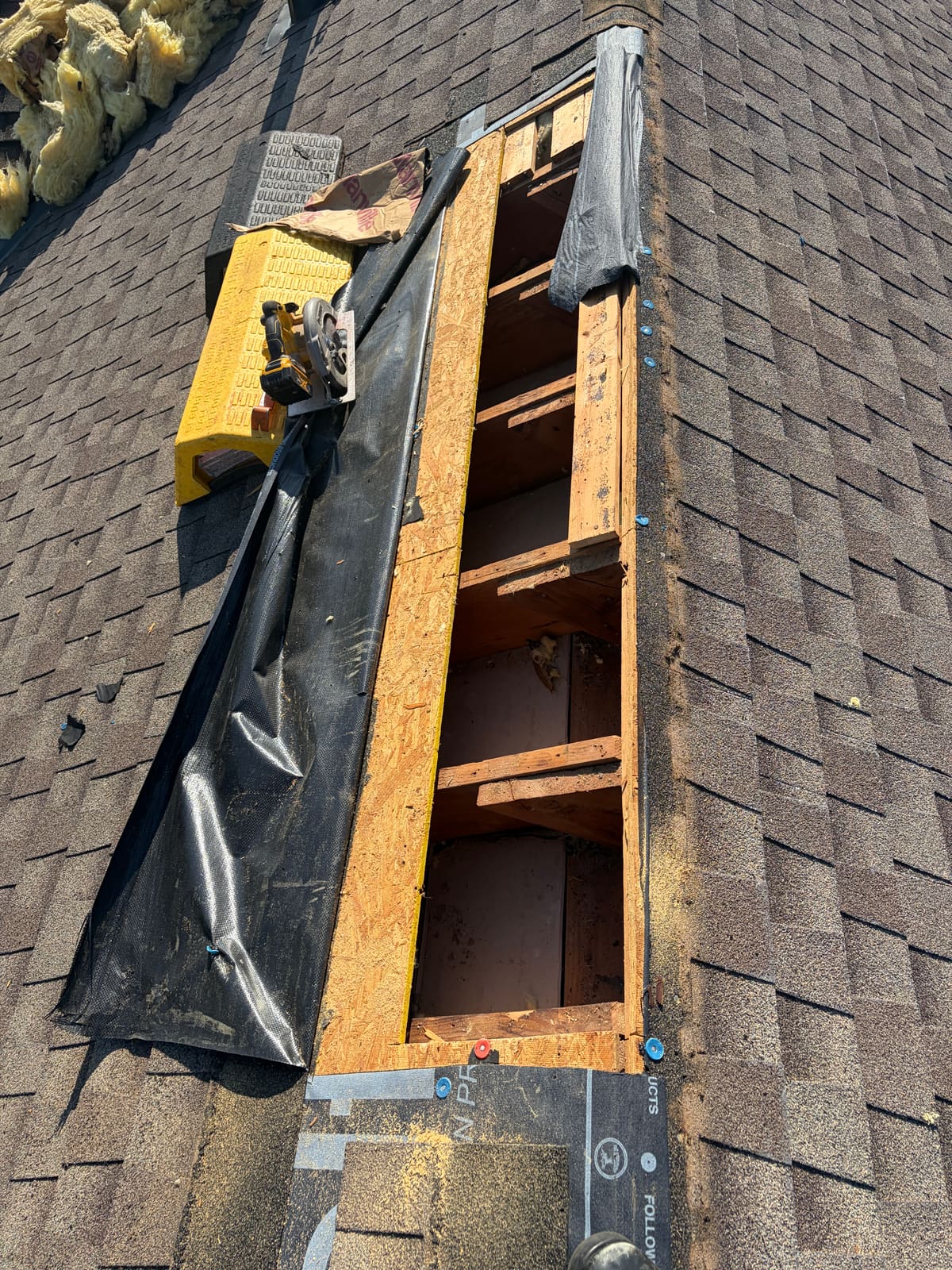 Decking opened up to find the source of failure